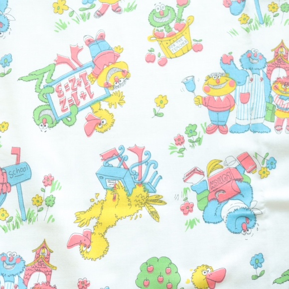 Vintage 70s Monsters School Printed Fabric Sheet - Picture 6 of 9